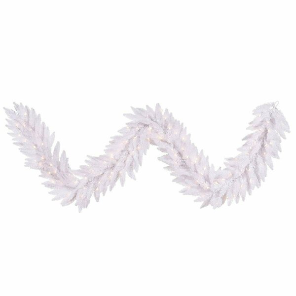 Vickerman White Dura-Lit Garland with Warm White LED Lights, 9 ft. x 14 in. K160315LED